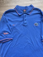 Vintage Nike Team Florida Gators Polo Shirt Mens XL Blue Dri-Fit Performance