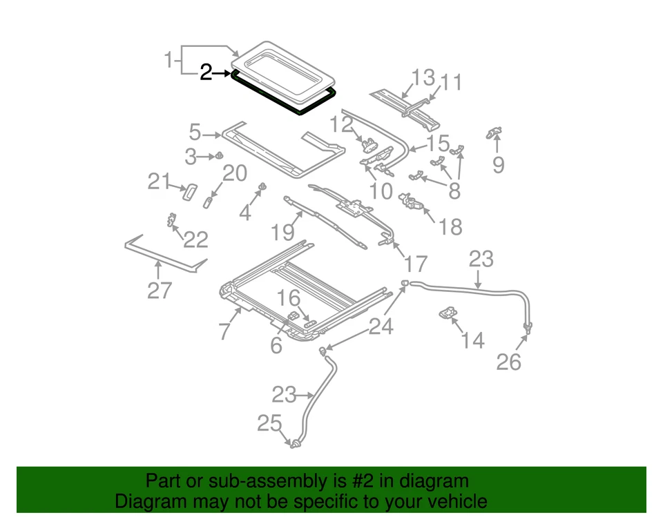 Genuine Mitsubishi Sunroof Seal MR384850 - Image 2 of 2