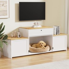 78" Dog Crate Furniture TV Stand, Tiered Dog Kennel for Medium Dogs