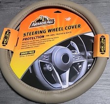 Armor All Soft Touch Sport Steering Wheel Cover Tan 14.5-14.8 Odor Free Padded