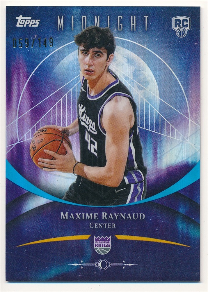 MAXIME RAYNAUD 2025/26 TOPPS MIDNIGHT #97 RC ROOKIE MORNING REFRACTOR #059/149