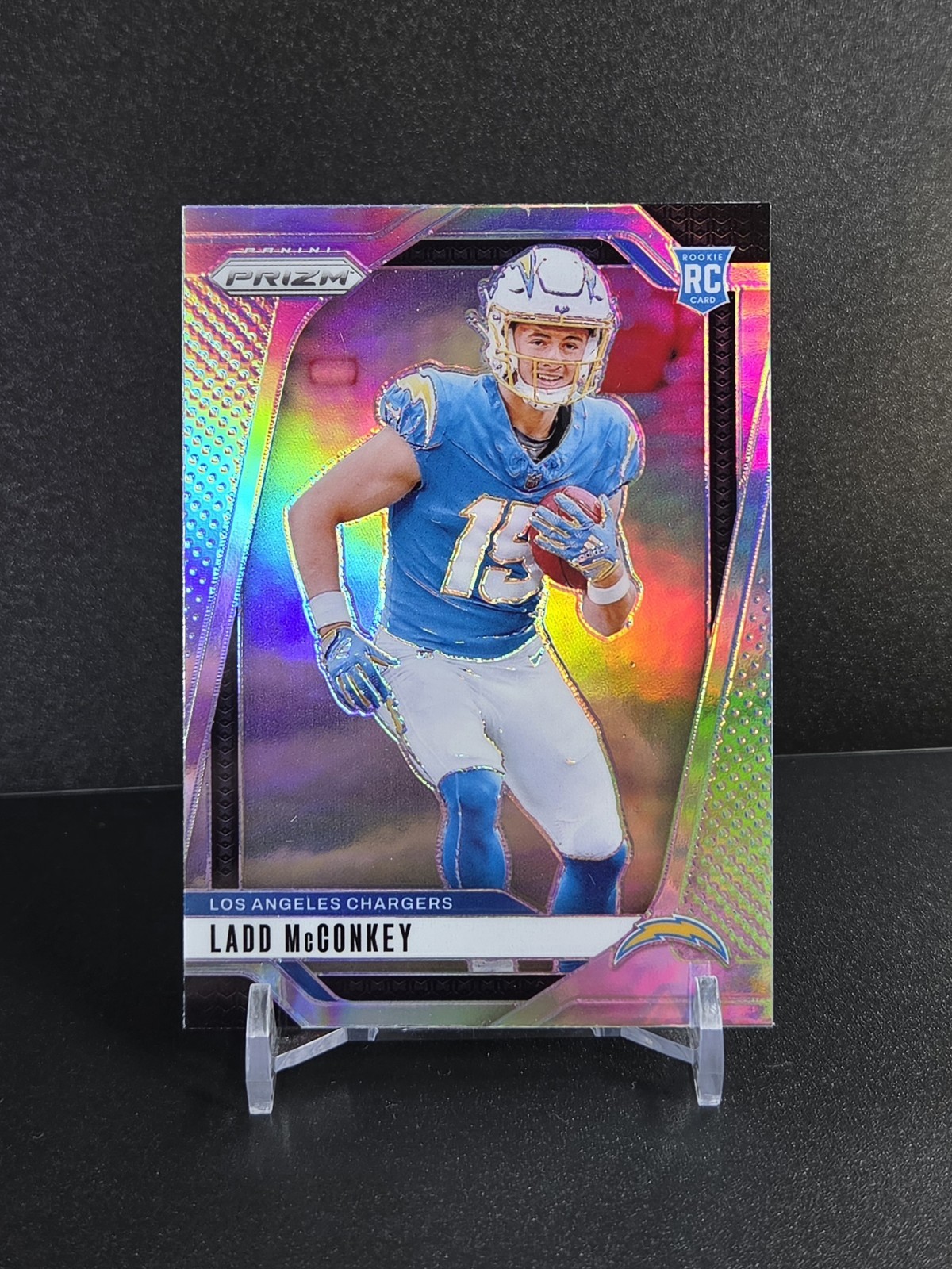 Ladd McConkey 2024 Prizm RC Rookie Silver Holo #365 LA Chargers