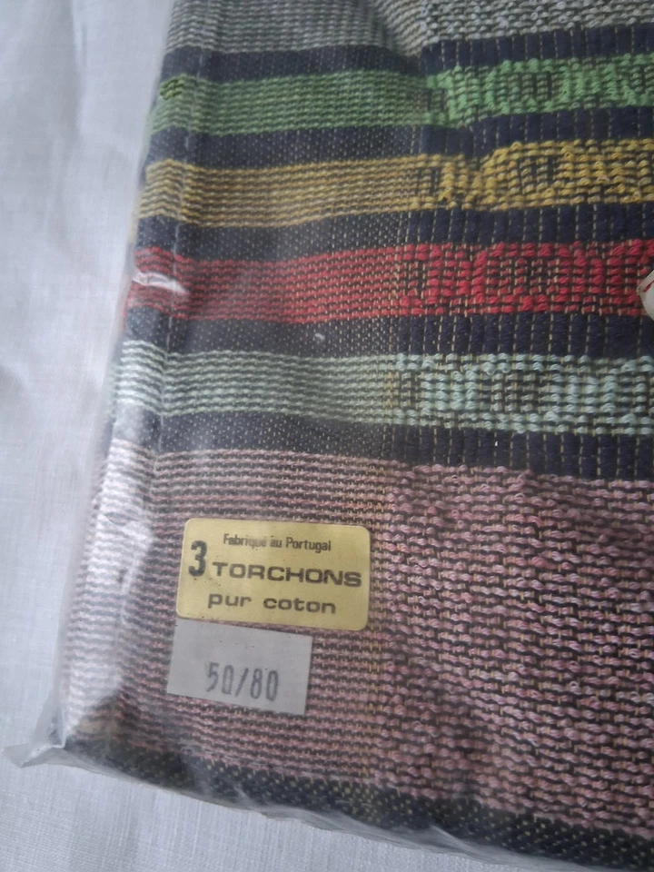 Lot 3 essuie mains torchons éponge  vintage/Linge Ancien 50 x 80cm - Photo 2/3