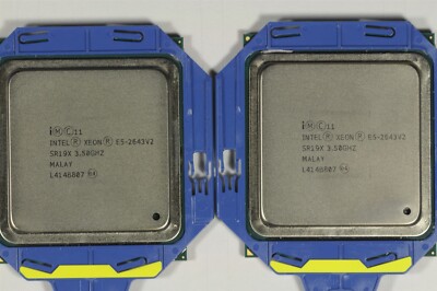 Matched Pair Intel E5-2643V2 SR19X Xeon 3.50GHz 6 Core CPU LGA2011
