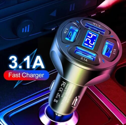 Fast Car Charger USB Cigarette Lighter Socket 4 Port Adapter For iPhone, Samsung - 第 32/42 張圖片