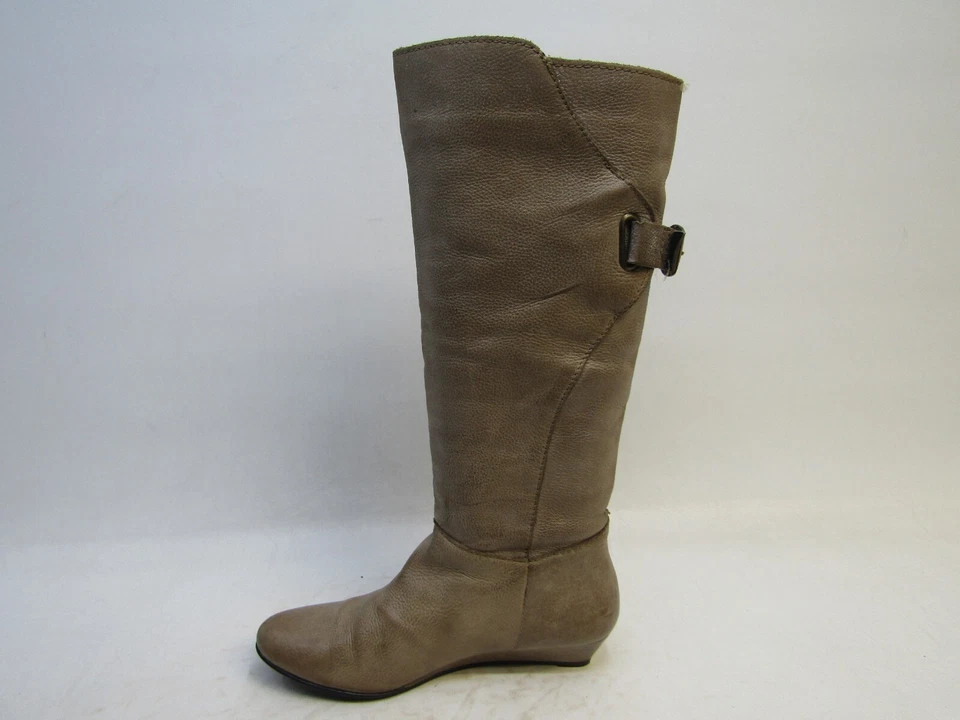 Steven By Steve Madden Talla 8.5 Marrón Cuero Cuña Cremallera Hasta la Rodilla Botas de Moda Foto 2 de 4