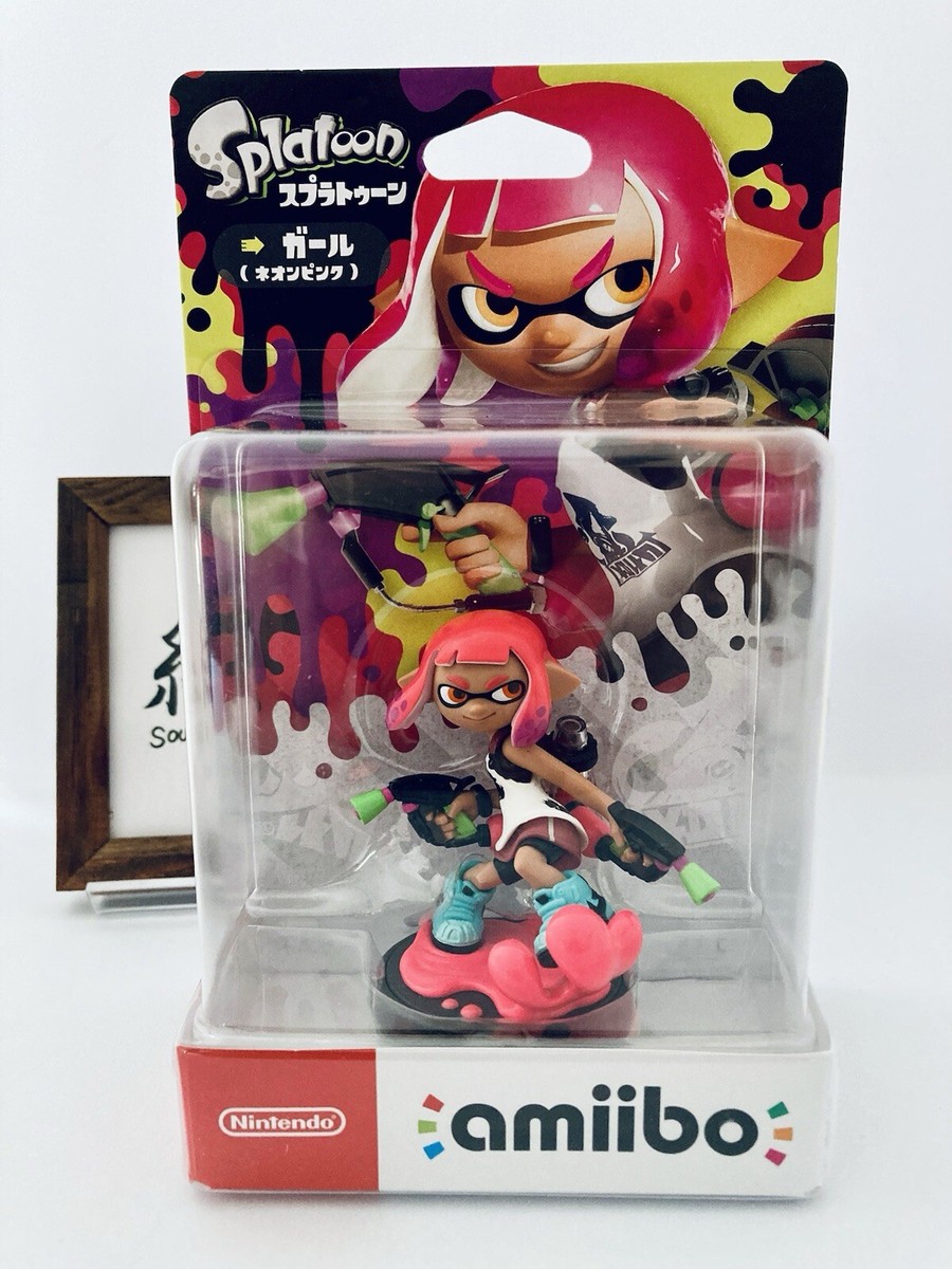 amiibo スプラトゥーン ネオンピンク　ガール　マンタロー　ヒメ　イイダ Girl Neon Pink amiibo Splatoon Nintendo Switch New Figure | eBay