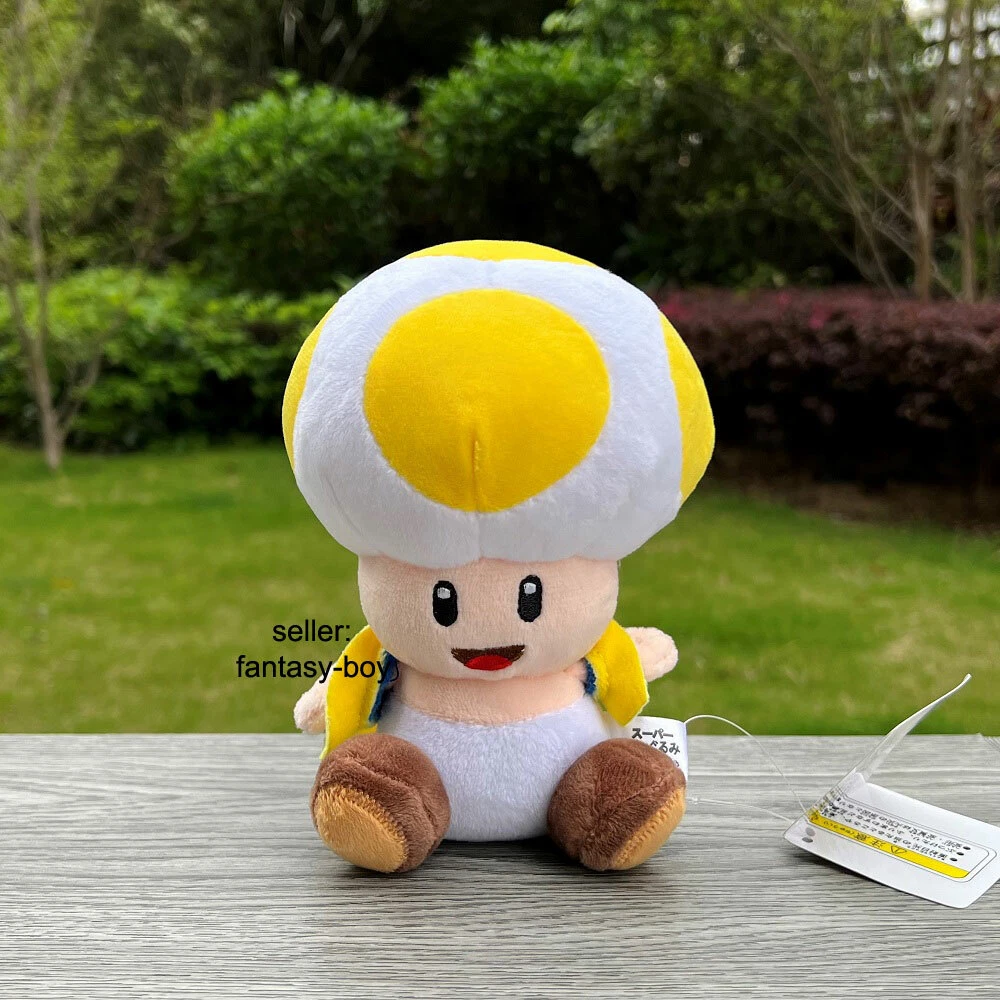 18cm Super Mario Bros Yellow Toad Plush Lovely Stuffed Toy Cartoon Soft  Doll