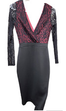 Gibiu Low Cut Lace Bodycon Midi Dress Size S for Women