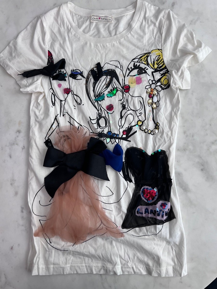 Lanvin x H&M Limited Edition Women Tee Embroidery with Palliettes 