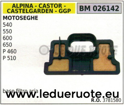 3781580 BASE AIR FILTER CHAINSAW ALPINA CASTOR STIGA GGP CASTELGARDEN P 460 510