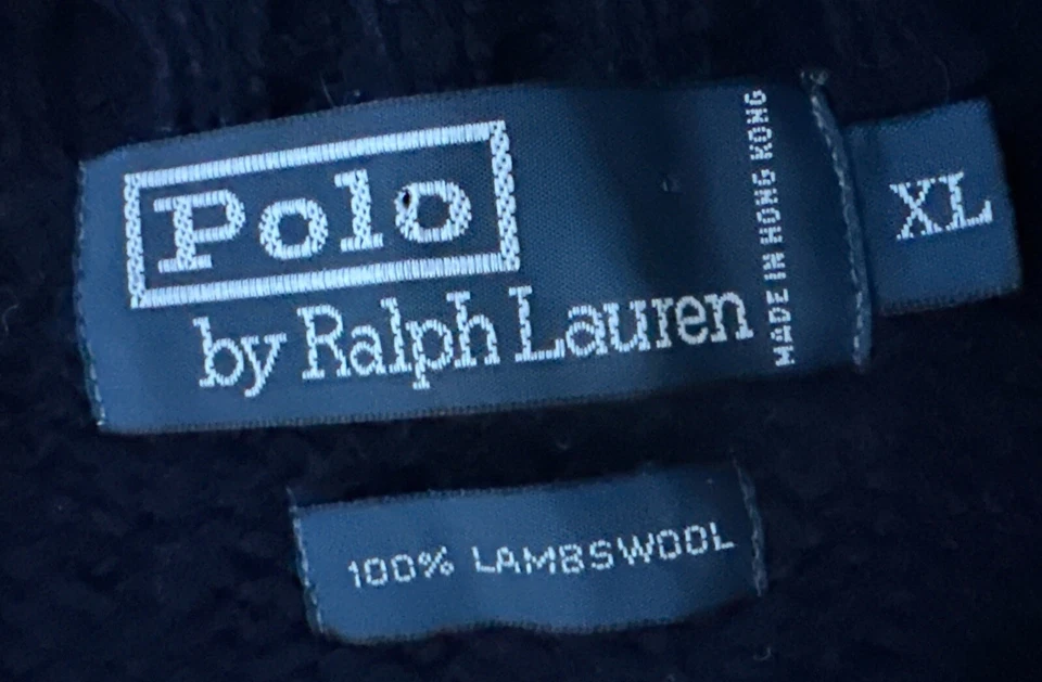 Suéter Polo Ralph Lauren Bandera EE. UU. Para Hombre 100% Lana Azul Marino-Talla XL Foto 4 de 4