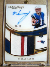 2019 N'Keal Harry Panini Immaculate Rookie Autograph Patch RC /99 🔥🔥🔥