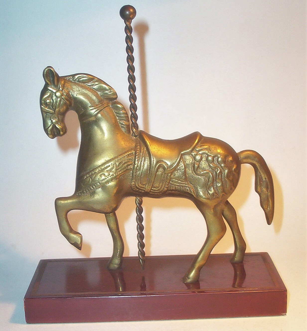 Old CAROUSEL HORSE Hand Crafted Brass Art Sculpture Statue Figurine Vintage VG