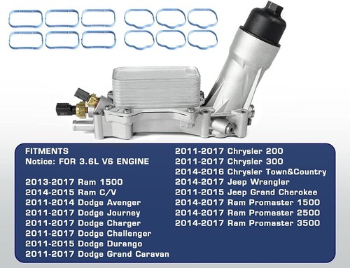 For Dodge Chrysler Jeep 3.6L Aluminum Housing Oil Filter &Head Gasket Set Bolts - Bild 6 von 12
