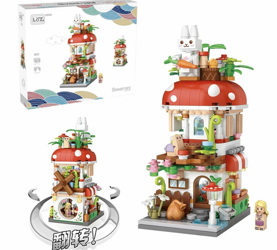 Street View Rabbit Mushroom Store LOZ Diamond Building Blocks iBlock Fun 1651 - Image 3 of 3