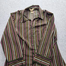 Notations Women's PM Multicolored Pinstripe Button-Down Blouse 