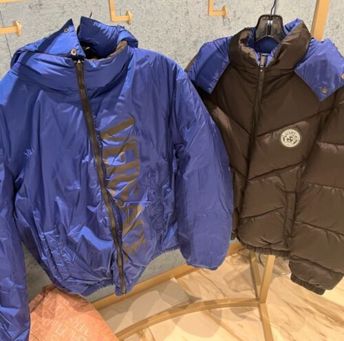 NWT 54 US XXL $2100 VERSACE Men Reversible Medusa Logo Down-Fill Puffer Jacket