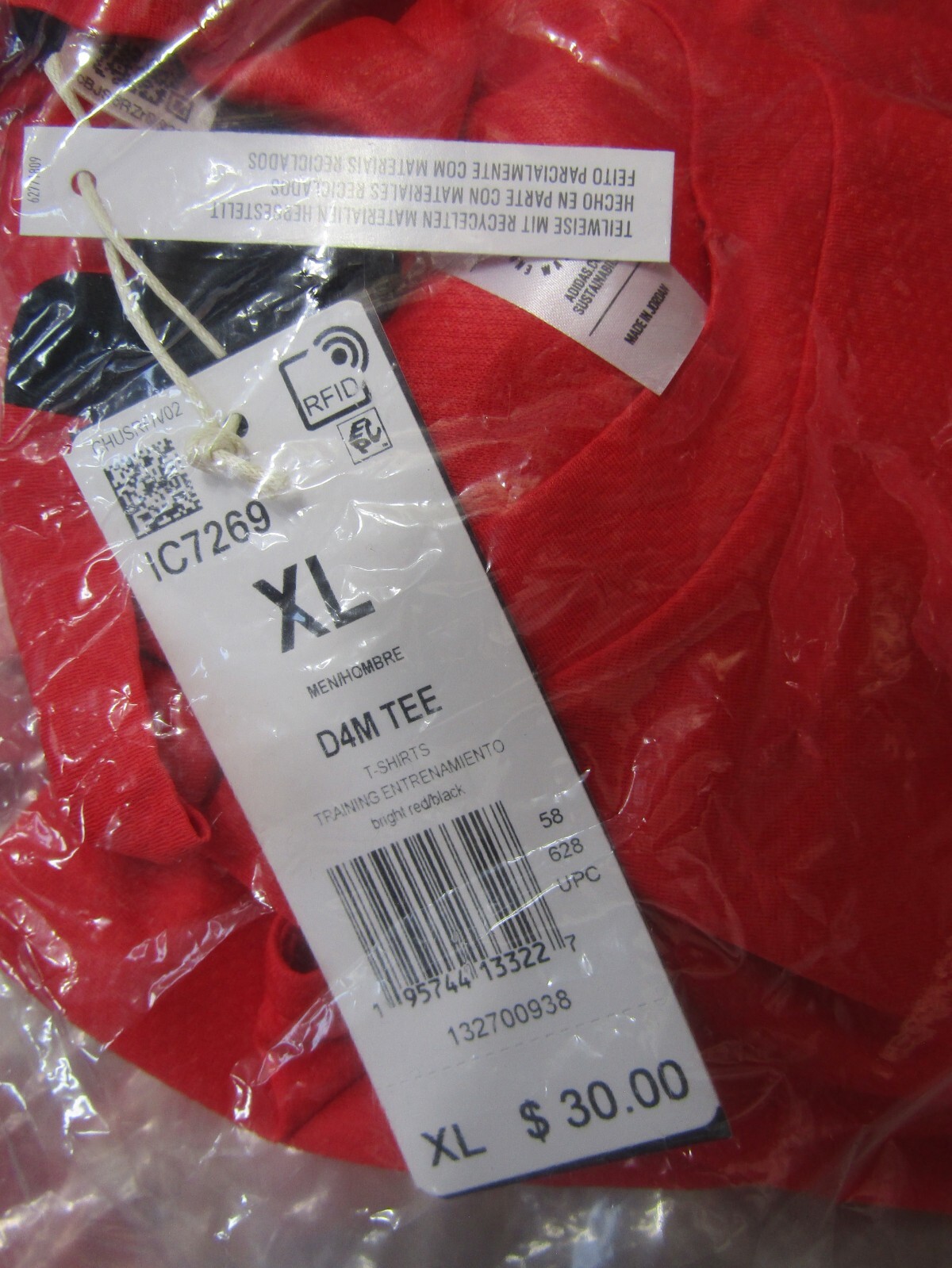 NWT adidas D4M Tee Aeroready Red/BLK Logo Short Sleeve T-Shirt Unisex Size L thumbnail 7