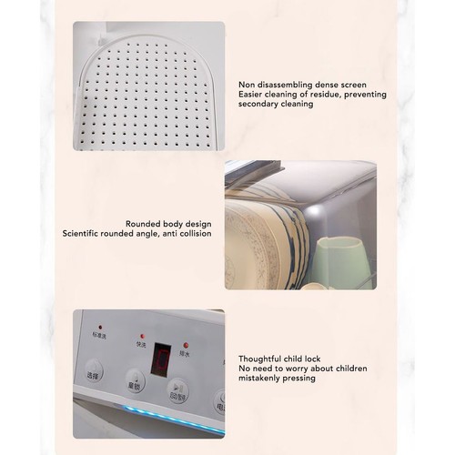 Countertop Dishwasher Leakage Proof Built In Water Tank Multi Modes - Picture 8 of 24