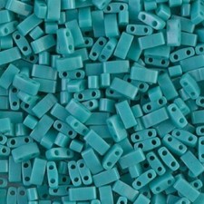 HTL-412, Op TURQUOISE GREEN, 5g, Miyuki Half Tila, 2 hole, 5x2.3x1.9mm, ht1