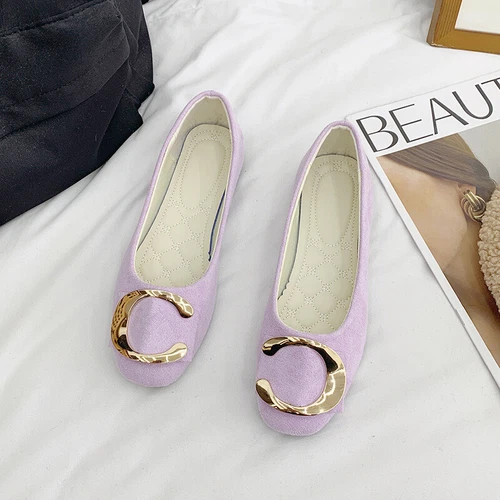Women Flats Slip On Flat Shoes Formal Ladies Square Toe Classic Pumps Buckle - Bild 84 von 113