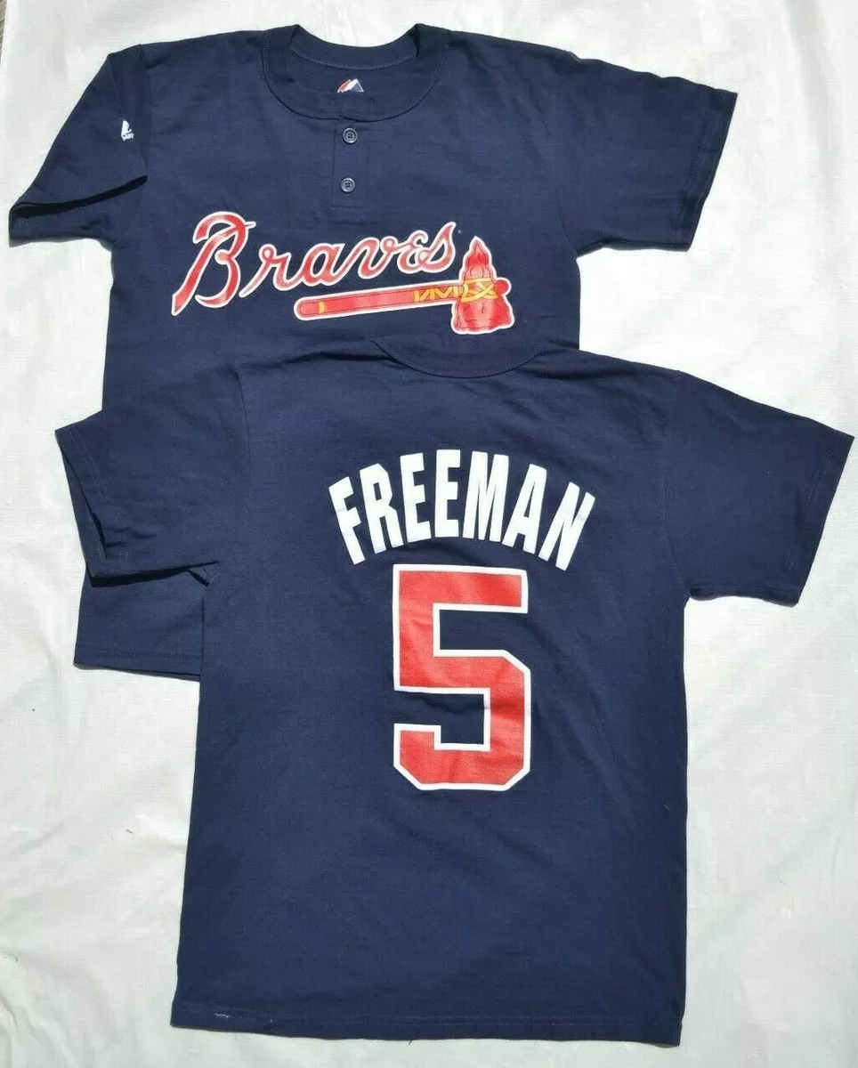 Youth Majestic Atlanta Braves 2-Button Henley Jersey with Custom Name and  Number