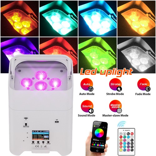 108W Battery Powered LED Uplight RGBWA+UV Wifi APP DMX Wireless Par Light Show - Picture 16 of 17