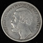 1876 Sweden Silver One Krone Coin and 1875 Sweden Silver One Krone Coin Lot of 2 — photo 3