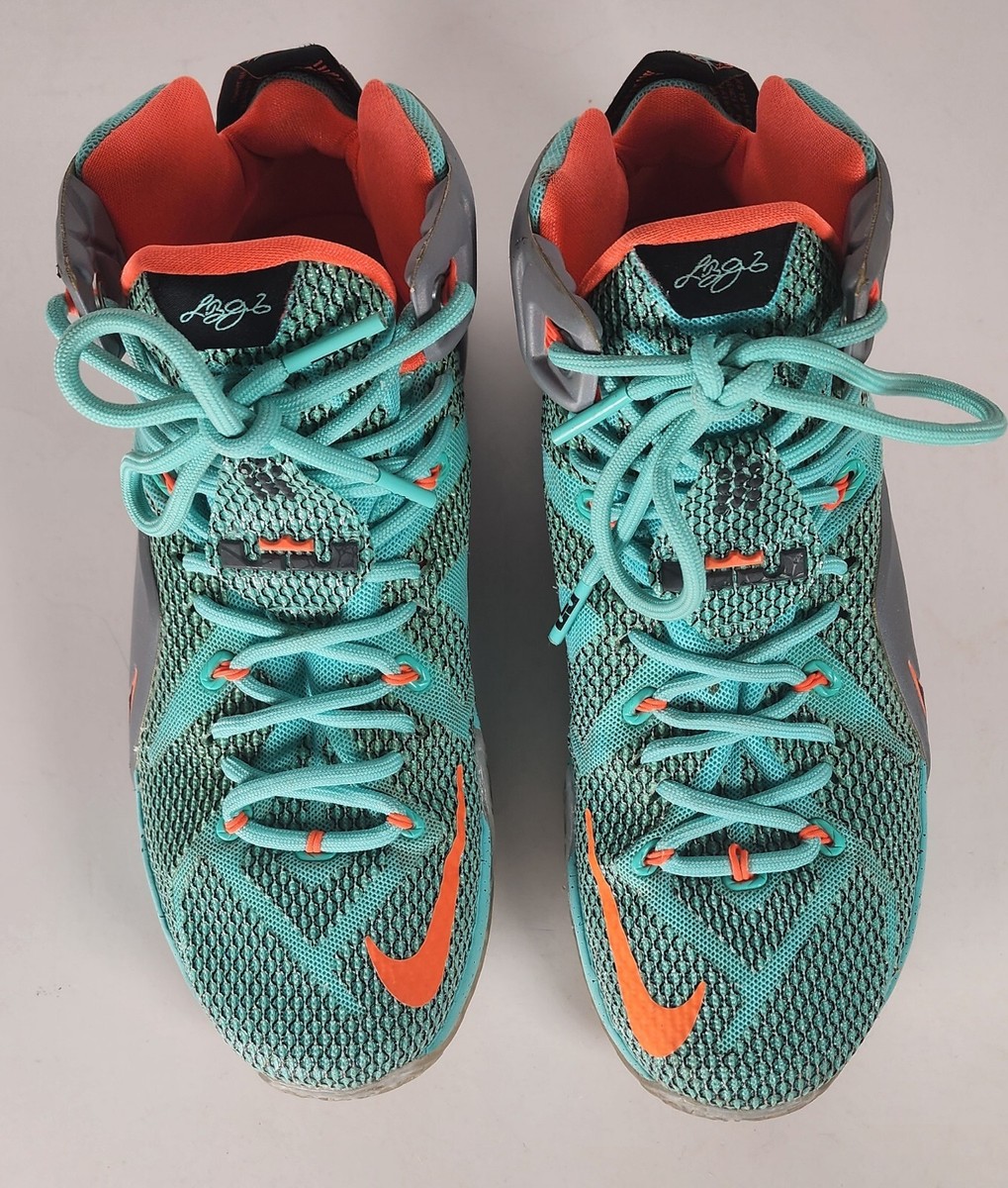 Size 7.5 - Nike LeBron 12 NSRL - 684593-301 Teal Excellent