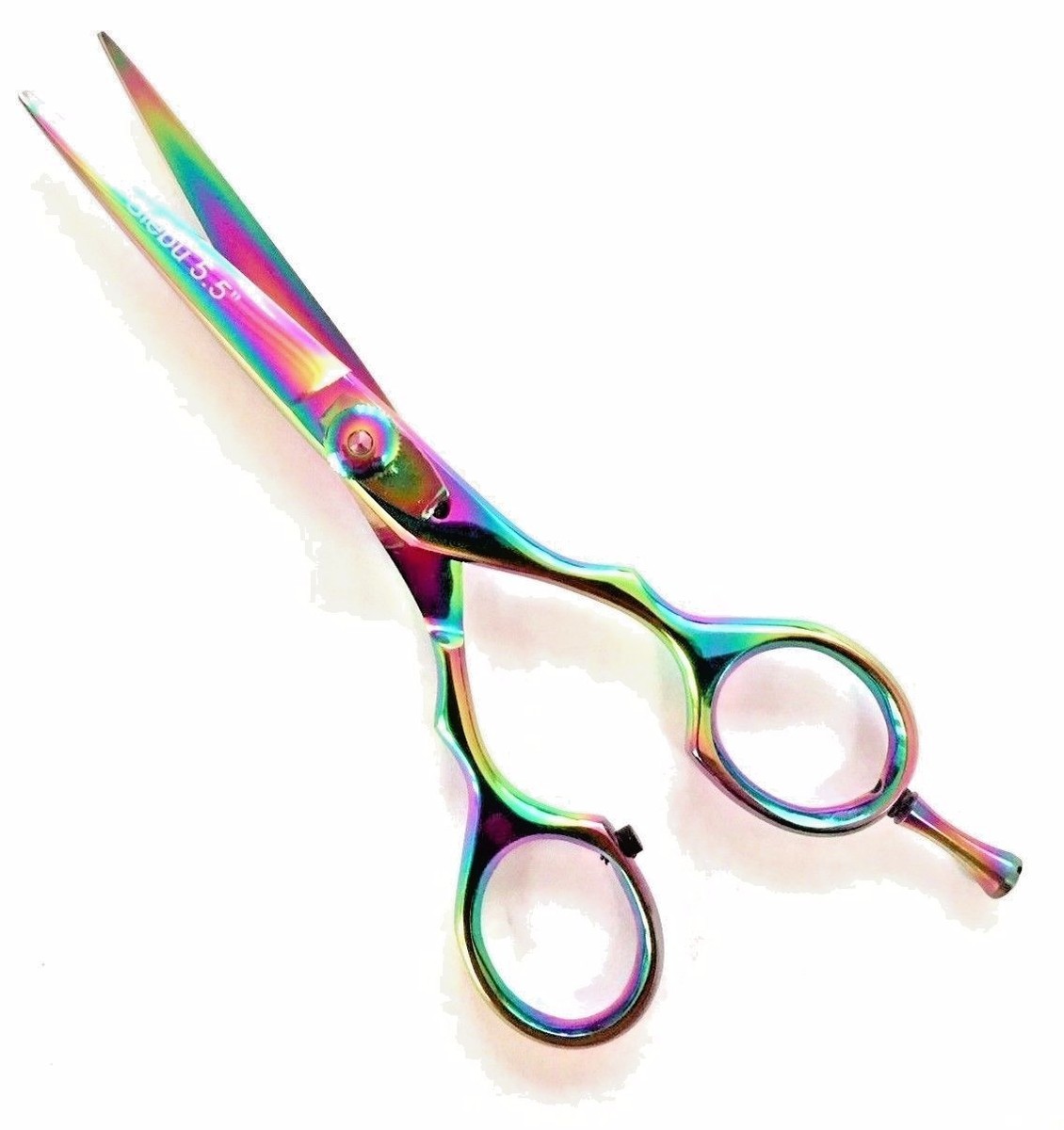 Titan Rainbow Haarschere – 14 Cm, Professionell, Aus Japanischem Stahl, Mit Abnehmbarer Fingerablage