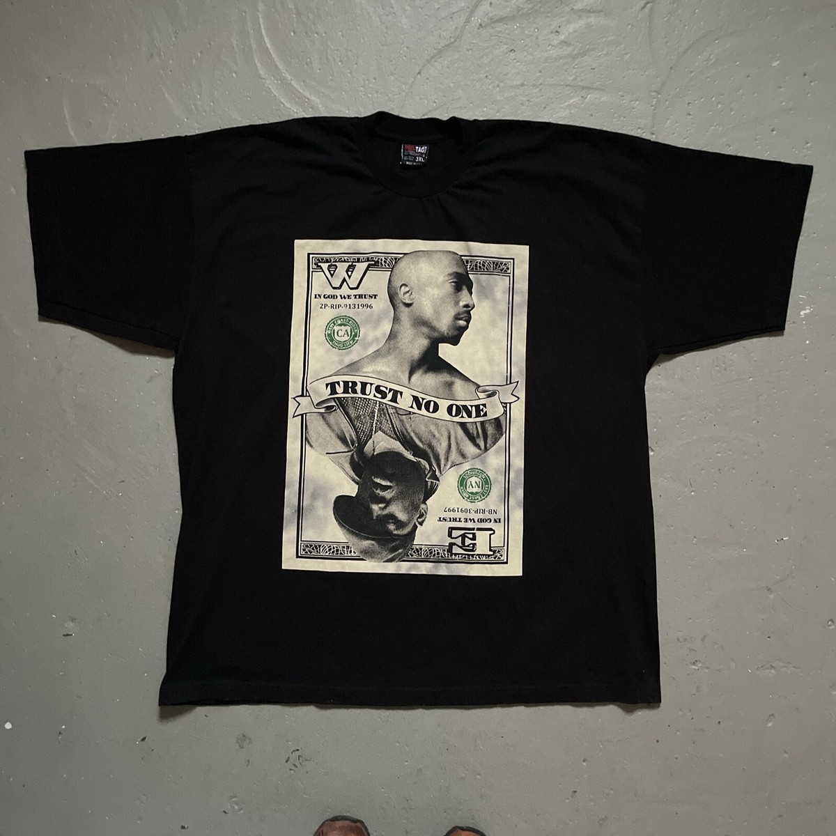 Vintage Pro-Tag 2Pac Biggie Memorial T-Shirt Made In USA Hip Hop