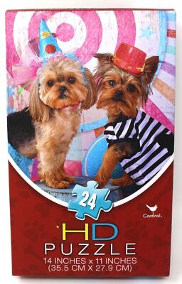 Paws For Thought Yorkie Shih Tzu Dog Puppy Party Cardinal HD 24 PIECE PUZZLE
