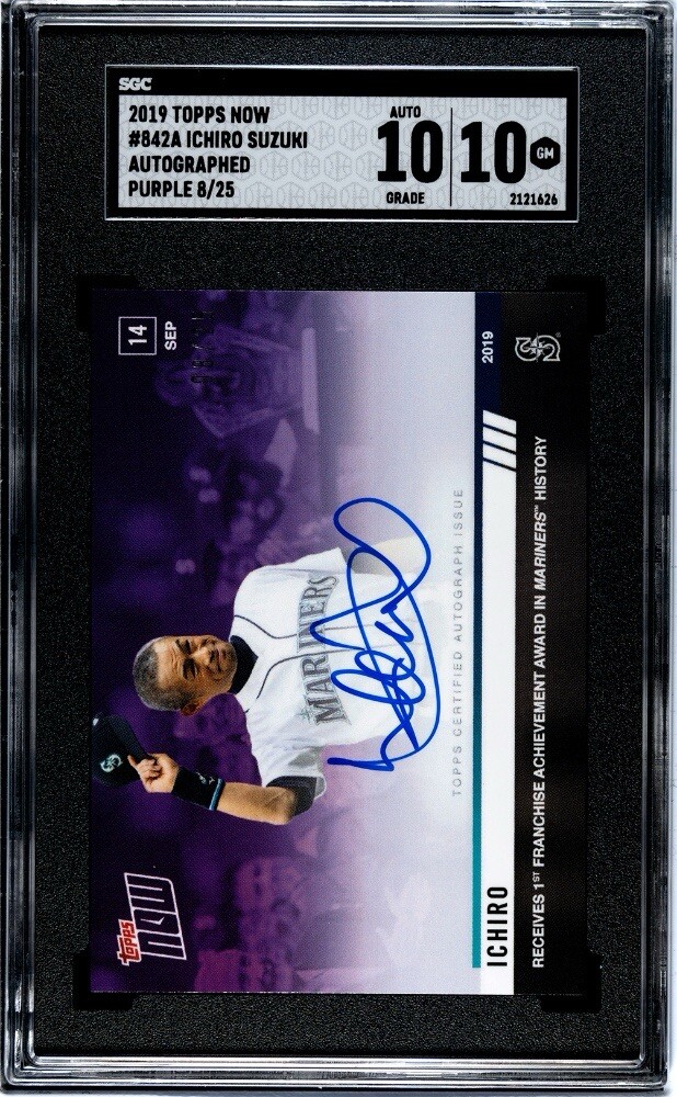 2019 Topps NOW Ichiro #842A Auto Franchise Achievement Award 8/25 