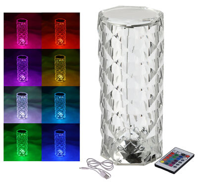 LED Akku Touch Leuchte bunt   21cm   Deko Lampe Farbwechsel Dimmer Fernbedienung