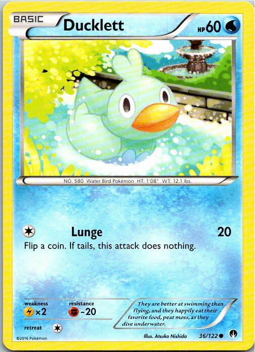 Ducklett 36/122 Common Regular Pokemon XY Breakpoint Mint 