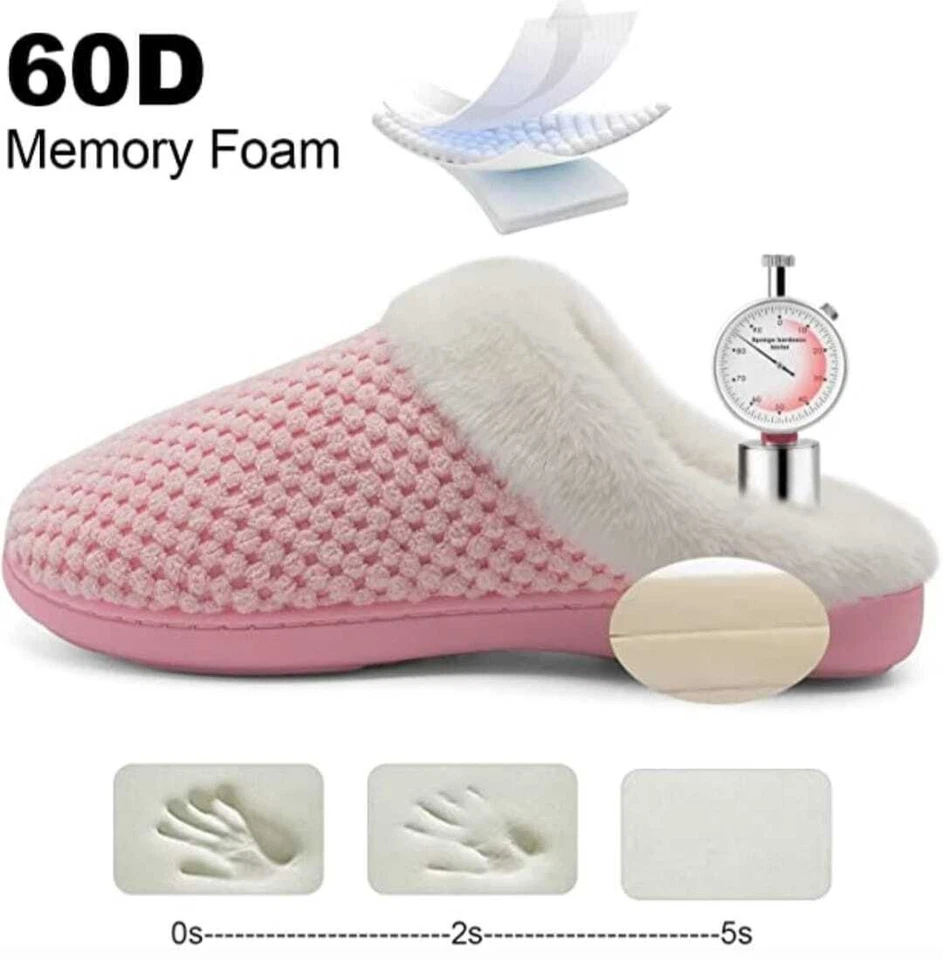 Mabove Damen Hausschuhe Rosa, Gr. 40/41, Winter Pantoffeln, Rutschfest Kuschelig - Bild 3 von 4