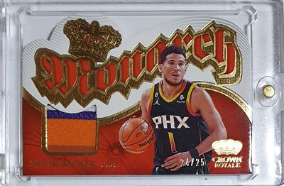 2023 Panini Crown Royale Devin Booker PATCH GOLD /25 Game Worn Striped Jersey