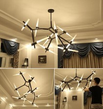 20-Lights DIY Chandelier Ceiling Light Glass Shade Fixtures Sputnik Pendant Lamp