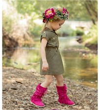 Joyfolie Carmine Riley Suede Boots With Fringes Toddler Size 4 Girl