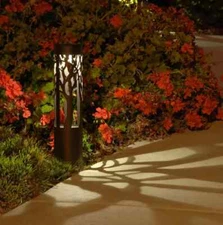 Tommy Bahama 12-Lumen Solar Bollard Light with Tree Design LED 2-Pack