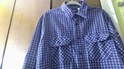 FLAME RESISTANT XL Bulwark Protective Apparel Long Slv Shirt CAT2 2112 Plaid Blu