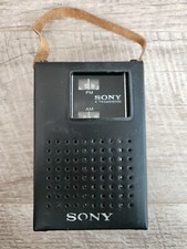 Vintage  Rare  Sony 3F-70W 8 Transistor AM/FM Radio With Leather Case Tested