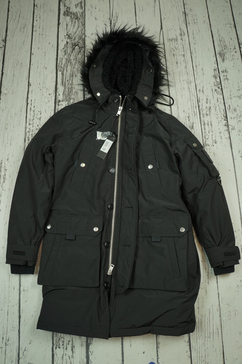 New Diesel W-COLBY Padded parka with faux fur-trimmed hood jacket