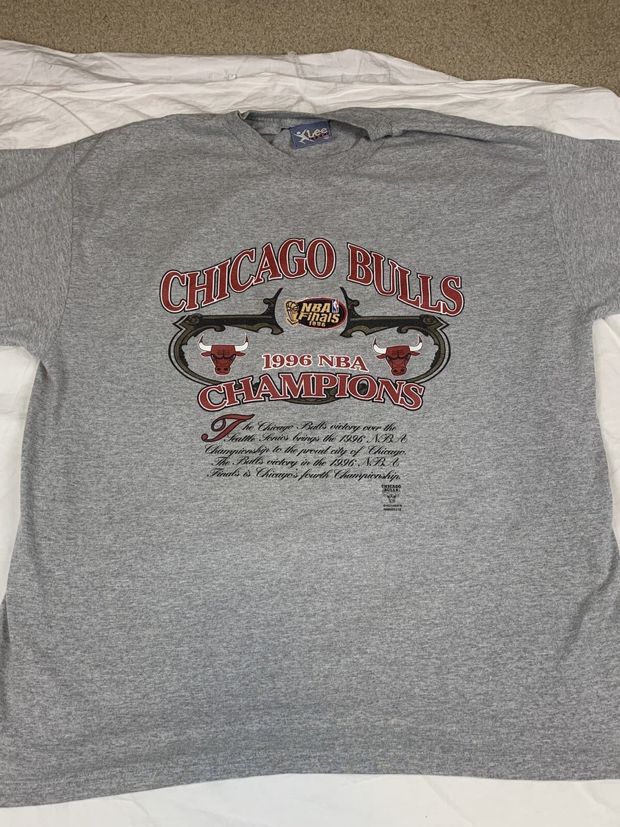 1996 NBA BULLS チャンピオン Tシャツ XL VINTAGE CHICAGO BULLS 1996 NBA CHAMPIONS COTTON T-SHIRT LEE