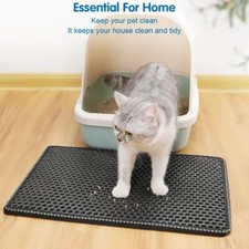 Kitty Cat Litter Mat Trapping Honeycomb Double Layer Design Waterproof 24x15''ok