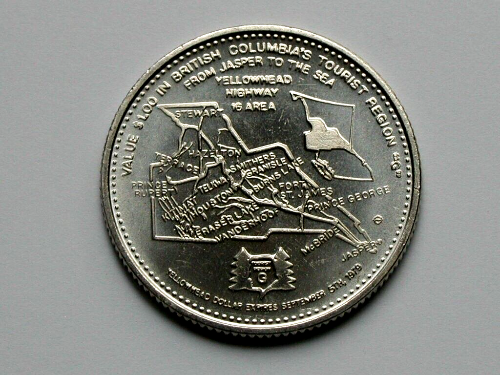 Mount Robson BC CANADA 1979 Trade DOLLAR Token Yellowhead from