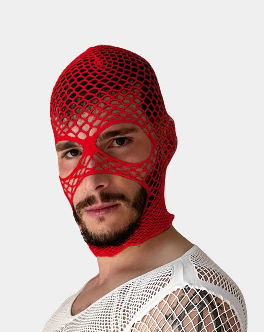 barcode Berlin - Fishnet Netzmaske SICILY rot Herren Maske 92250/300 gay - Bild 2 von 2