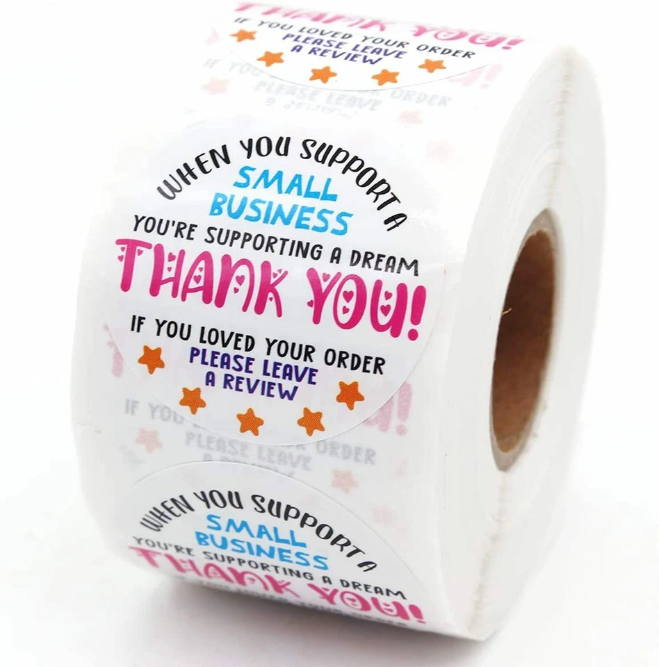 50/100pcs Please Write A Review Large Thank You Stickers Business Labels 38MM - image 1 of 1