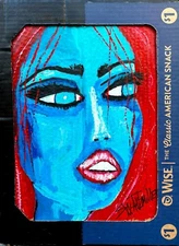 SEXY PORTRAIT PAINTING Upcycled CARDBOARD original SWARTZMILLER DNA SIGNED ART 